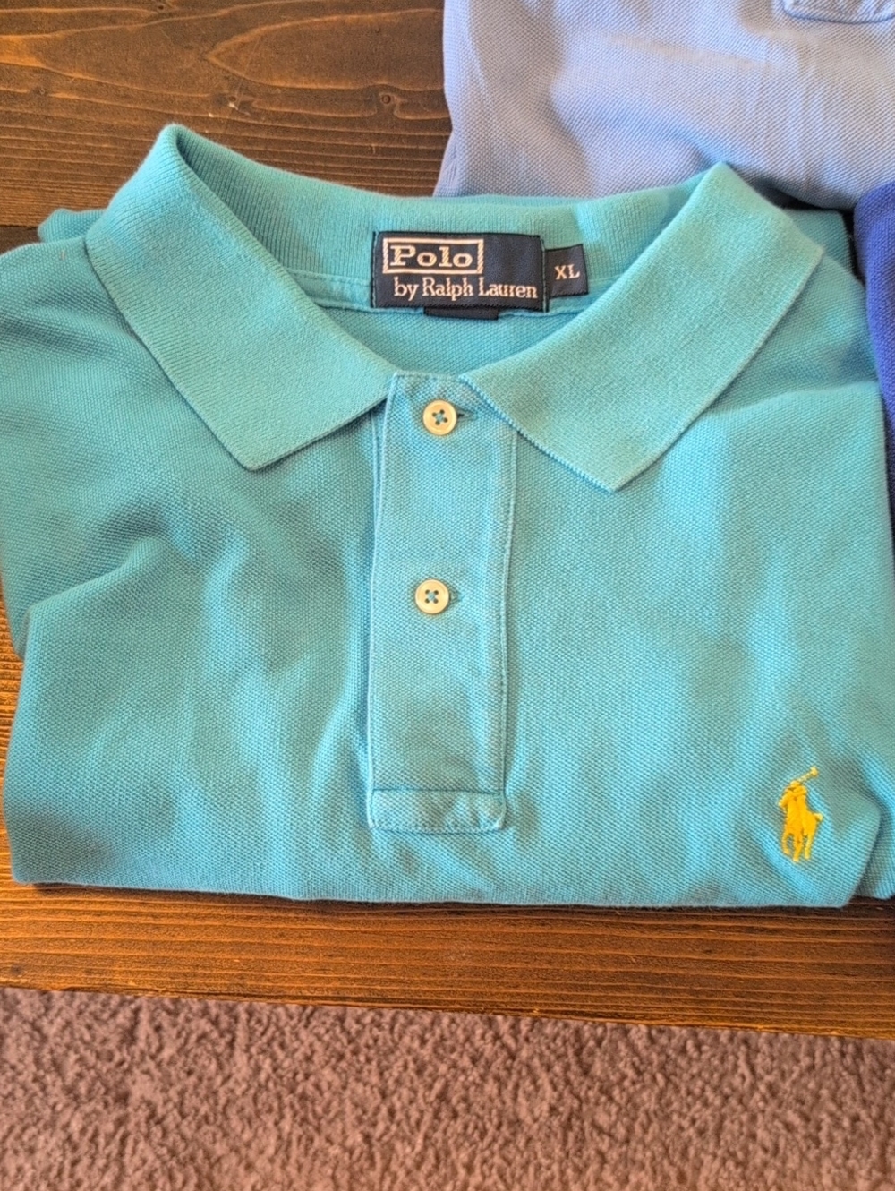 Polo by Ralph Lauren Trio of Men's Polo Shirts in Light Blue, Teal & Royal Blue - Picture 2 of 7